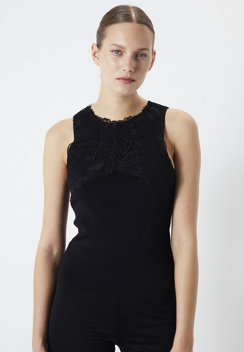 Ipekyol IPEKYOL KNITWEAR SLIM FIT LACE MIX czarny