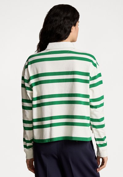 Polo Ralph Lauren RUGBY LONG SLEEVE - Μπλούζα με μακριά μανίκια - deckwash white/hillside green