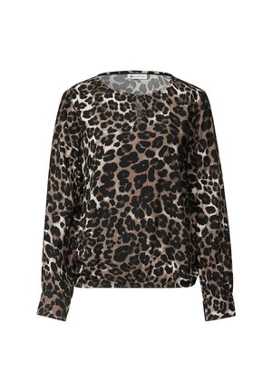 Street One, LONG-SLEEVED ROUND-NECK BLOUSE WITH CUT-OUT - Blouse - black