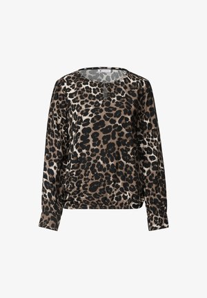 Street One, LONG-SLEEVED ROUND-NECK BLOUSE WITH CUT-OUT - Blouse - black