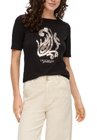 s.Oliver STRETCH - T-Shirt print - schwarz