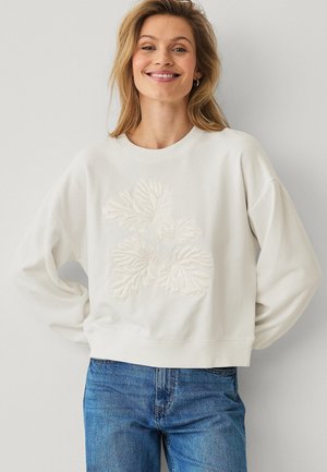 MIT DEKORATIVER BLUMENAPPLIKATION - Sweater - white