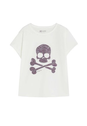 Scalpers, SCALPERS SCZEBRA SKULL TEE GIRLS - Camiseta estampada - white