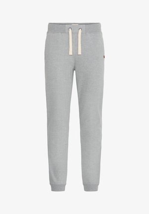 Pantaloni della tuta grigi realizzati in misto cotone, con vita elastica, cordoncino, gambe affusolate e polsini a costine.