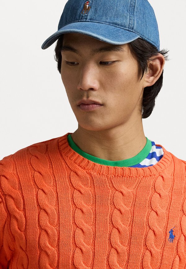 CABLE KNIT COTTON JUMPER - Jumper - orange4