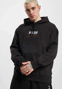 Puma DOWNTOWN LOGO - Felpa con cappuccio - black