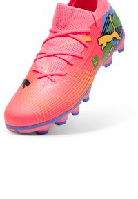 Puma X NEYMAR JR FUTURE 7 MATCH  - Chaussures de football pour terrain sec - sunset glow black sun stream green bluemazing