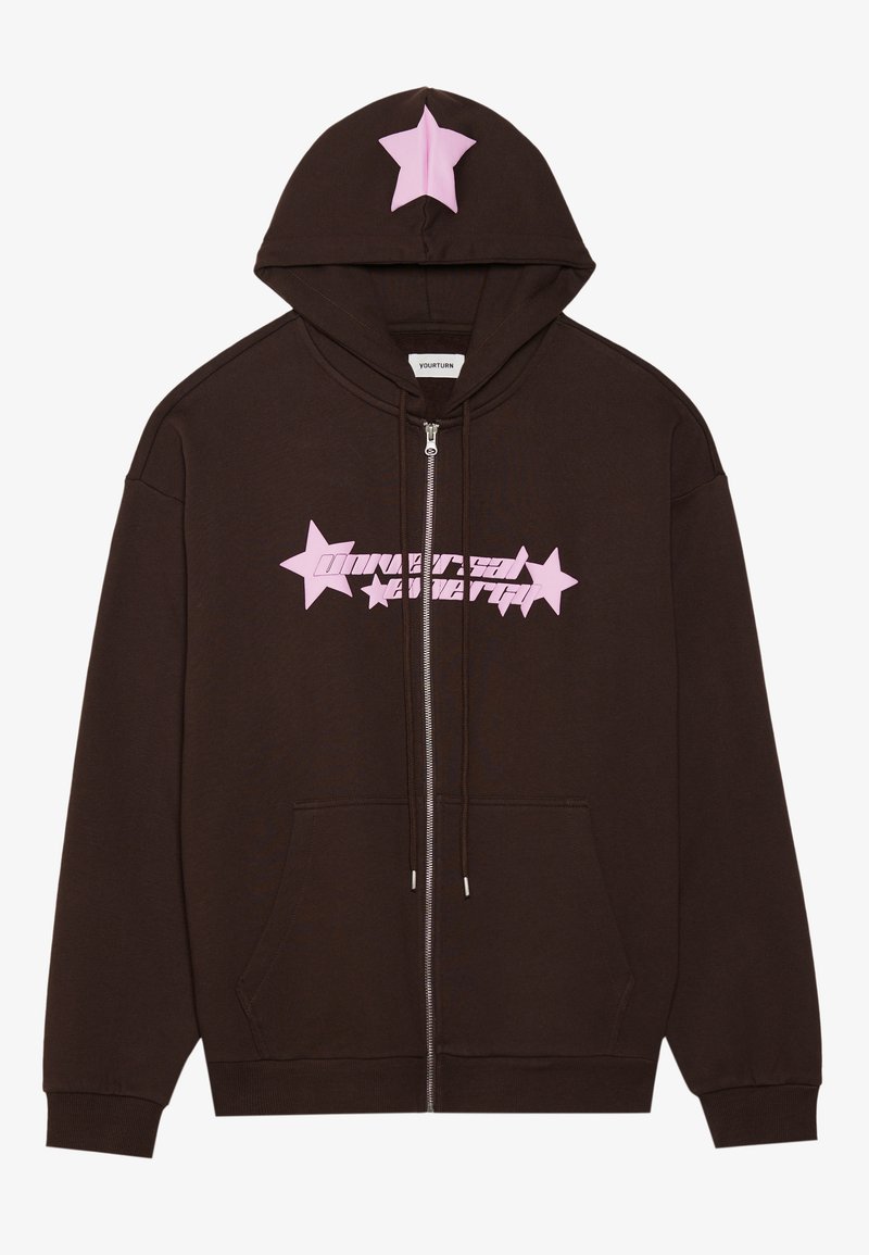 YOURTURN Sweater met rits donkerbruin