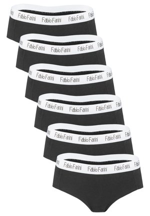 6ER PACK COTTON HIPSTER SLIP MIT WEISS ABGESETZTEN BUND - Pants - schwarz