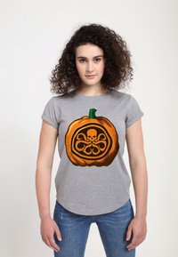 Henry Tiger MARVEL OTHER SKULL PUMPKIN - T-shirts print - melange grey