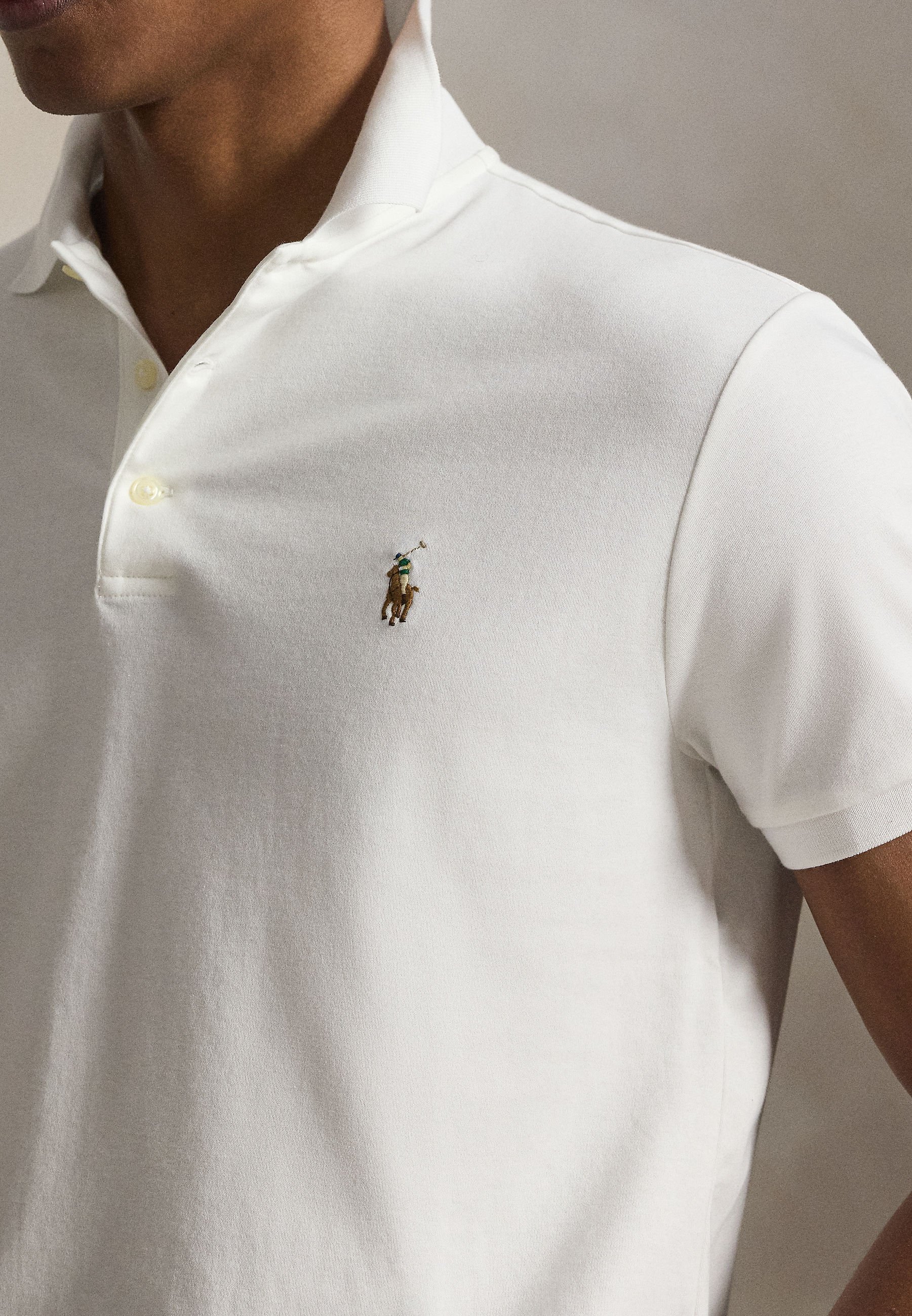 Polo Ralph Lauren CUSTOM SLIM FIT - Bluză polo - white/alb