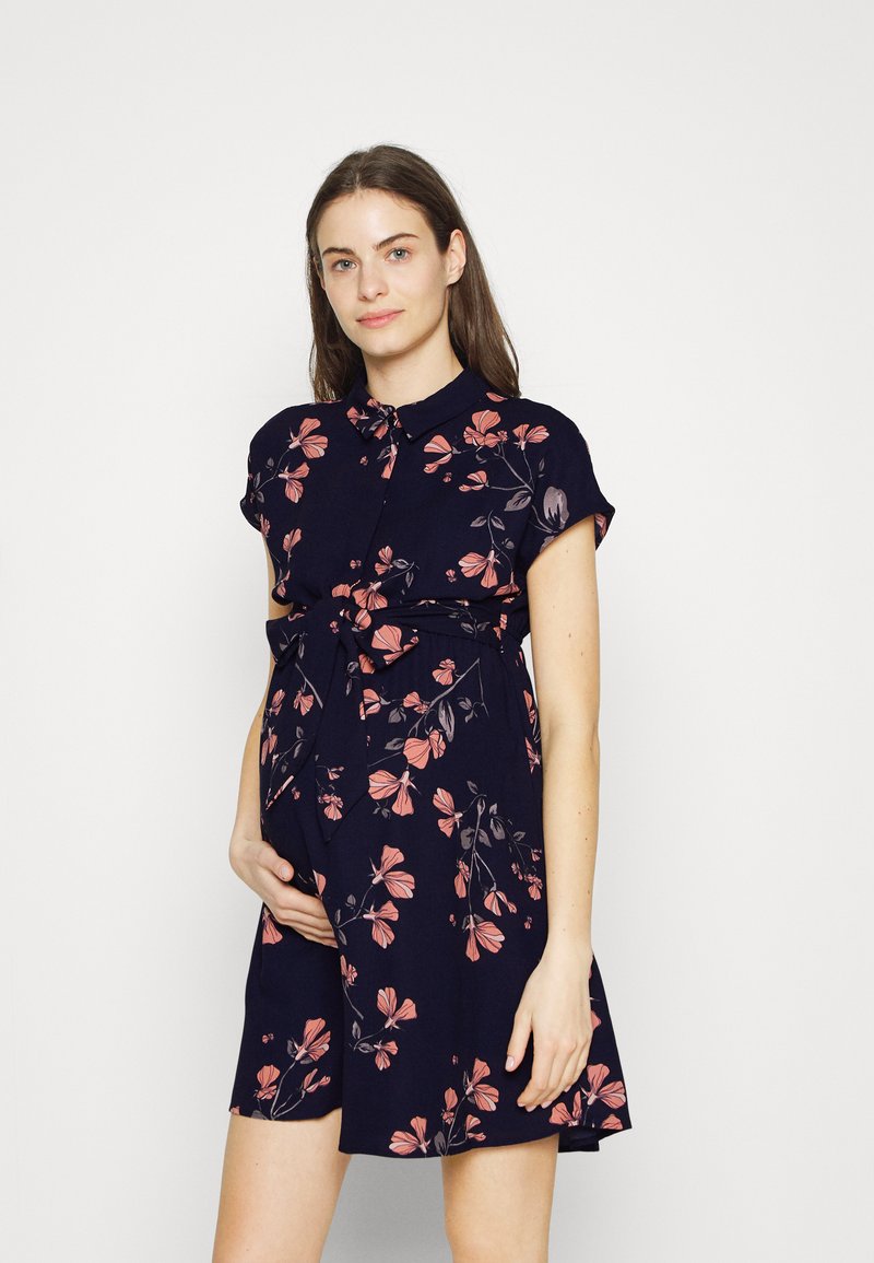 Vero Moda Maternity VMMNEWHALLIE SHORT DRESS Robe chemise night sky/old rose/bleu marine