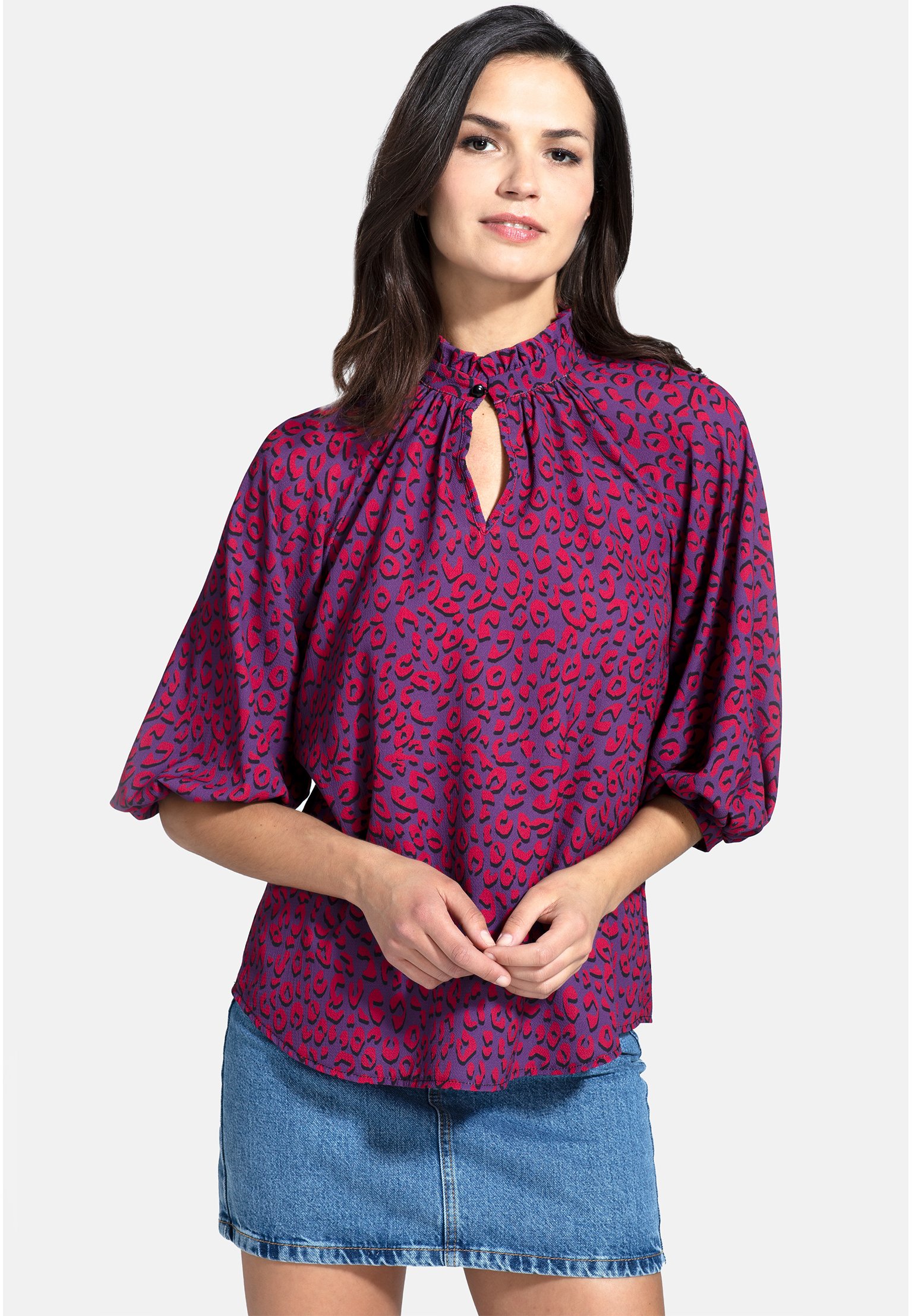 HotSquash BALLOON - Blouse - purple leopard/paars - Zalando.nl