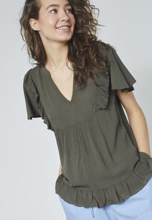 Bluse - khaki