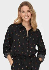 JDY EINFARBIGE - Button-down blouse - black