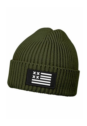MIT PATCH AMERIKA USA FLAGGE  - Beanie - oliv