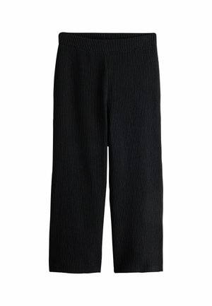 Next, REGULAR FIT - RIBBED TEXTURE WIDE LEG TROUSERS - Stoffhose - black
