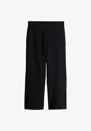 Next, REGULAR FIT - RIBBED TEXTURE WIDE LEG TROUSERS - Stoffhose - black