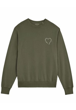 Mira Paris FLOWERS EMBROIDERY UNISEX VINTAGE OVERSIZED  - Sweatshirt - dark green