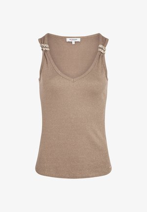 Morgan, MORGAN MORGAN FITTED V-NECK TANK TOP - Top - taupe