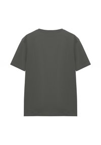 Dark green short-sleeve t-shirt, made of smooth fabric, featuring a classic crew neck and relaxed fit, without visible logos or patterns.