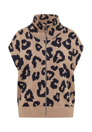 Cecil, DOUBLEFACE WESTE MIT KRAGEN UND ZIPPER - Gilet - creamy mocha melange