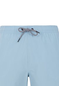 Svetlomodré plavky s elastickým pásom a čierno-bielou textúrovanou šnúrkou. Vyznačujú sa hladkým, ľahkým materiálom.