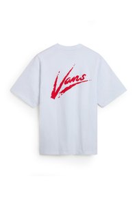 Vans BRUSH SCRIPT LOOSE FIT - Triko s potiskem - white racing red
