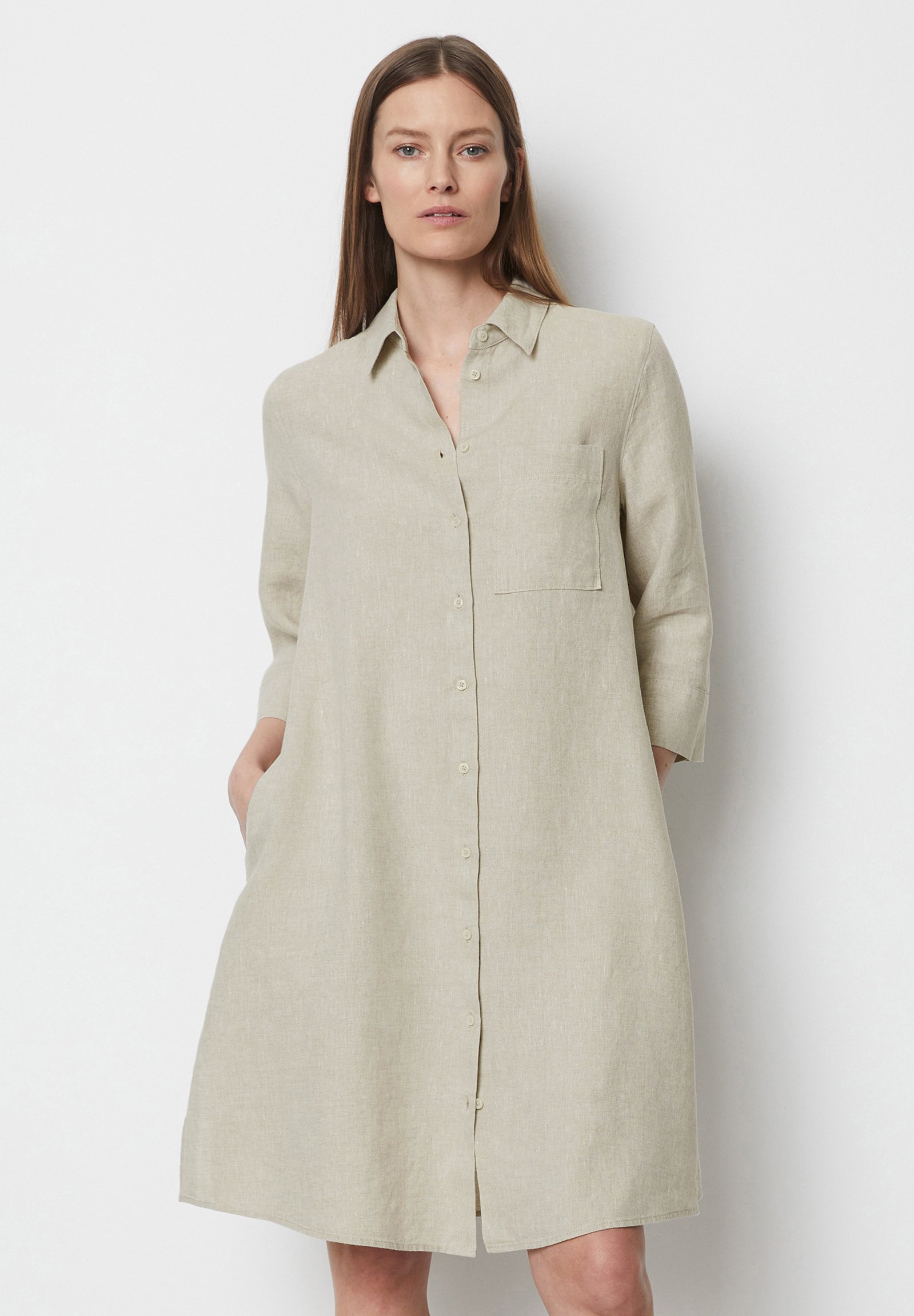 Marc O'Polo RELAXED - Shirt dress - raw linen/beige - Zalando