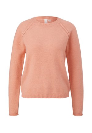 MIT ROLLSAUM - Strickpullover - papaya