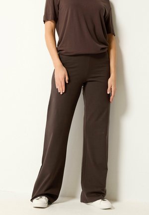 Long Tall Sally, WIDE LEG YOGA PANTS - BLACK - Trousers - chocolate