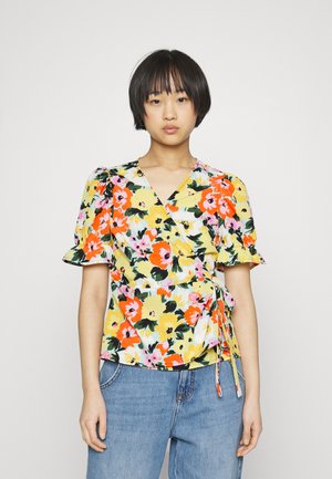 Vero Moda Petite VMCARY OLIVIA WRAP  - Μπλούζα - limpet shell/cary