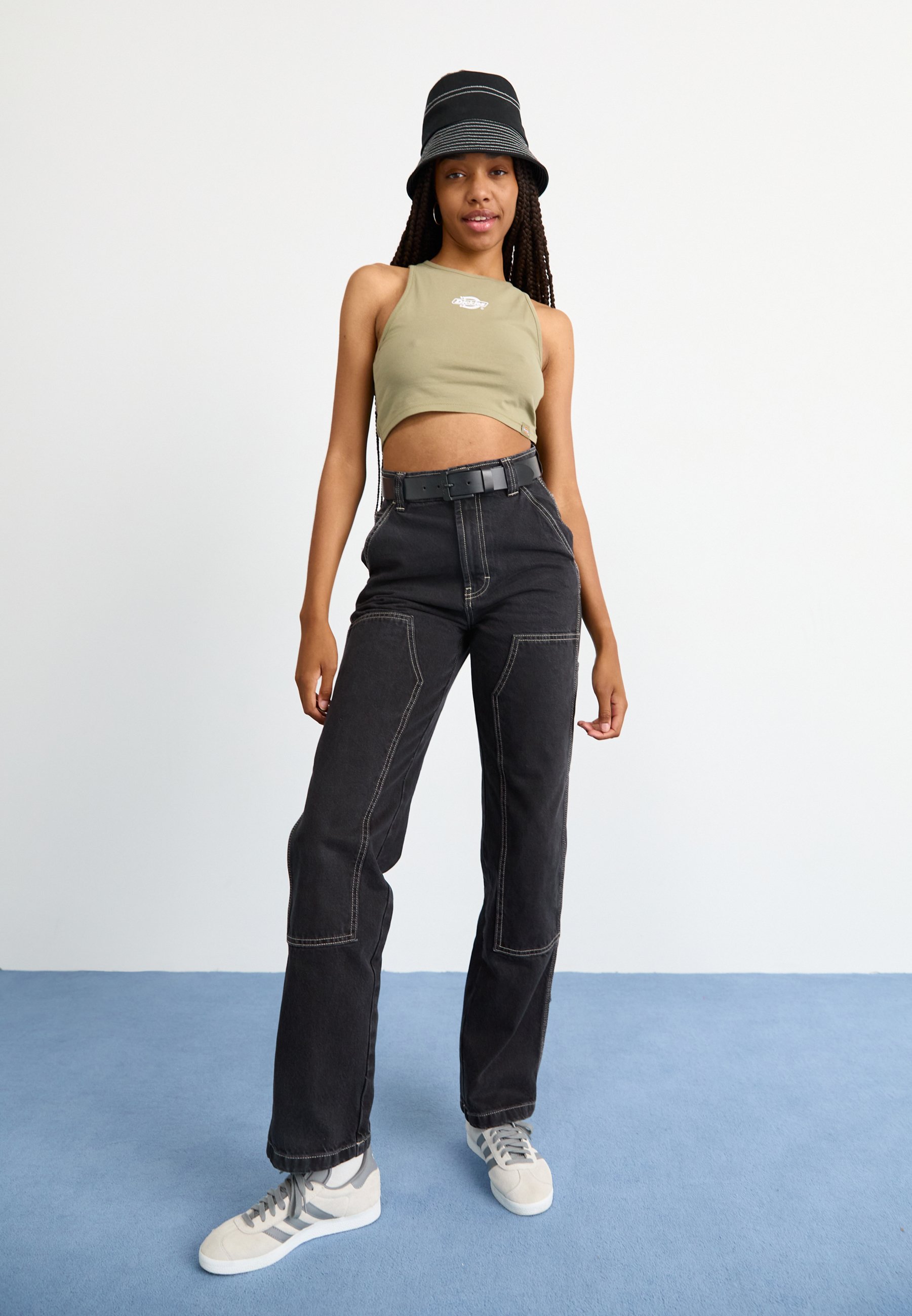 Dickies MADISON DOUBLE KNEE LOOSE - Vaqueros rectos - black wash
