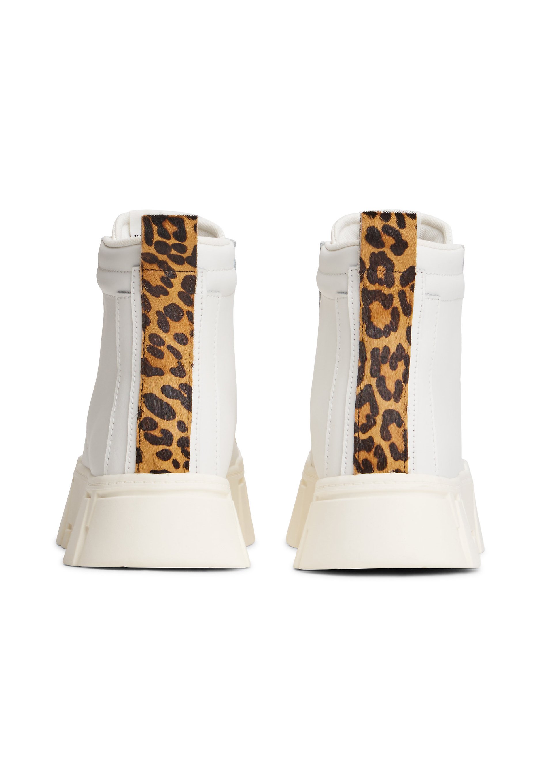 Tommy Jeans VULC FLATFORM LEOPARD - Sneakers high - ecru/alb