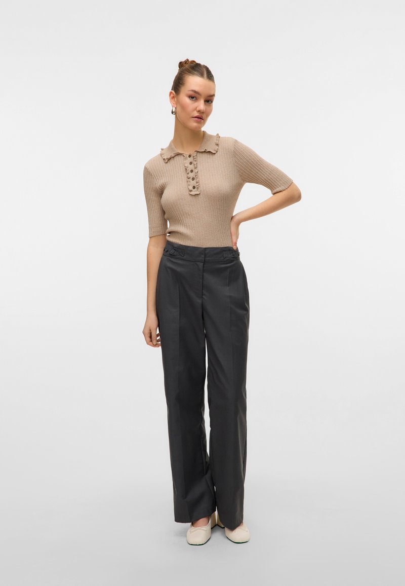 Vero Moda Broek donkergrijs gemêleerd