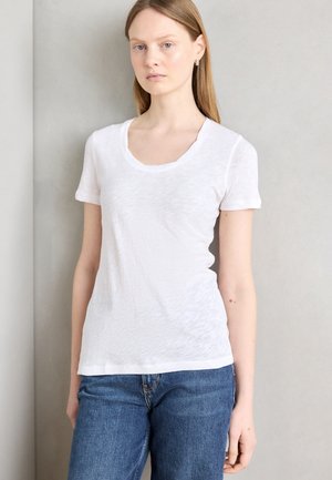 DEEP ROUND NECK TWISTED - Basic T-shirt - white