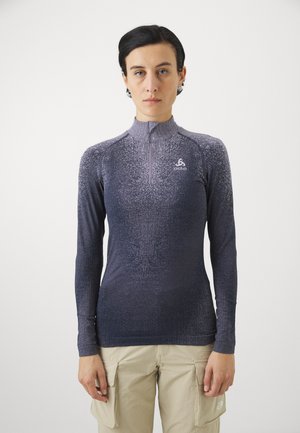 ODLO TURTLE NECK HALF ZIP PERFORMANCE WARM - Unterhemd/-shirt - gray ridge