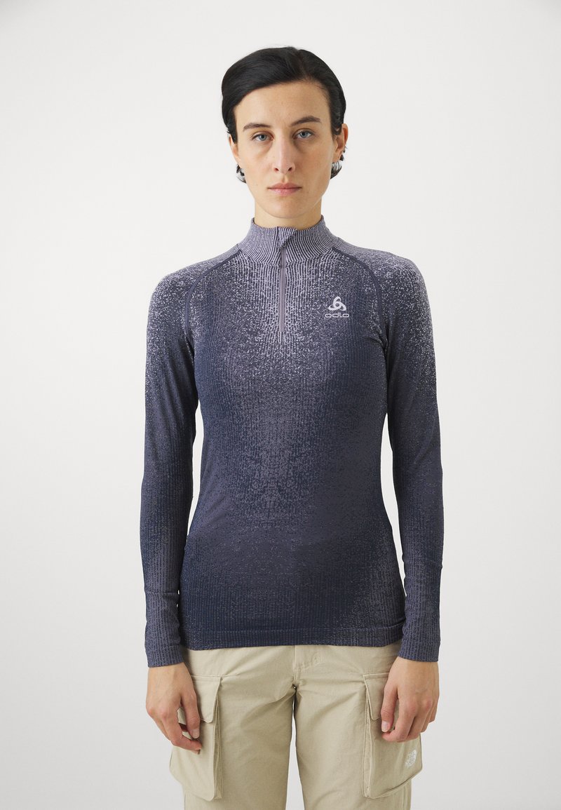 ODLO TURTLE NECK HALF ZIP PERFORMANCE WARM - Apakškrekls - gray ridge