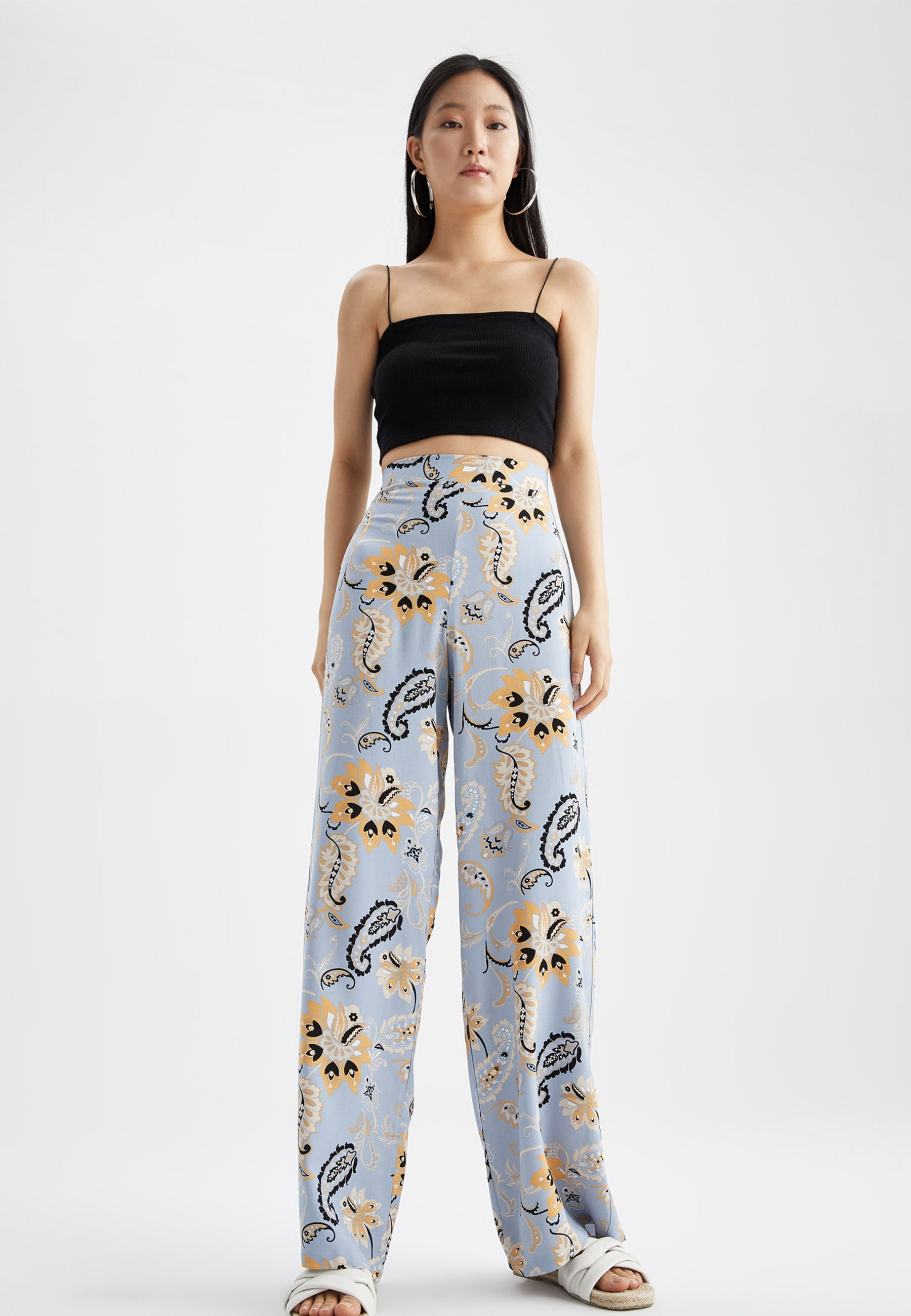 DeFacto PALAZZO - Pantalones - blue/azul claro - Zalando.es