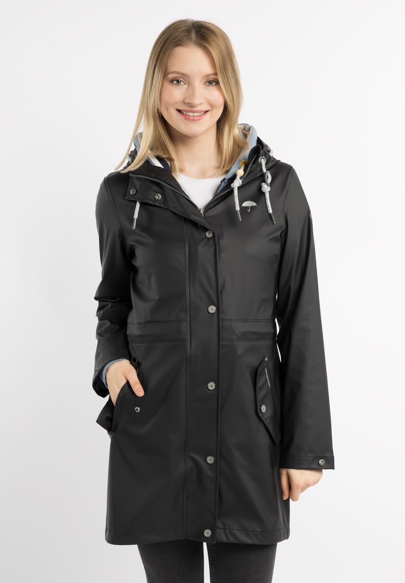 Damen Parkas | Schmuddelwedda SCHMUDDELWEDDA ALTIPLANO Regenjacke / wasserabweisende Jacke schwarz marine melange/schwarz - SS56 Damen Parkas | Schmuddelwedda SCHMUDDELWEDDA ALTIPLANO Regenjacke / wasserabweisende Jacke schwarz marine melange/schwarz - SS56