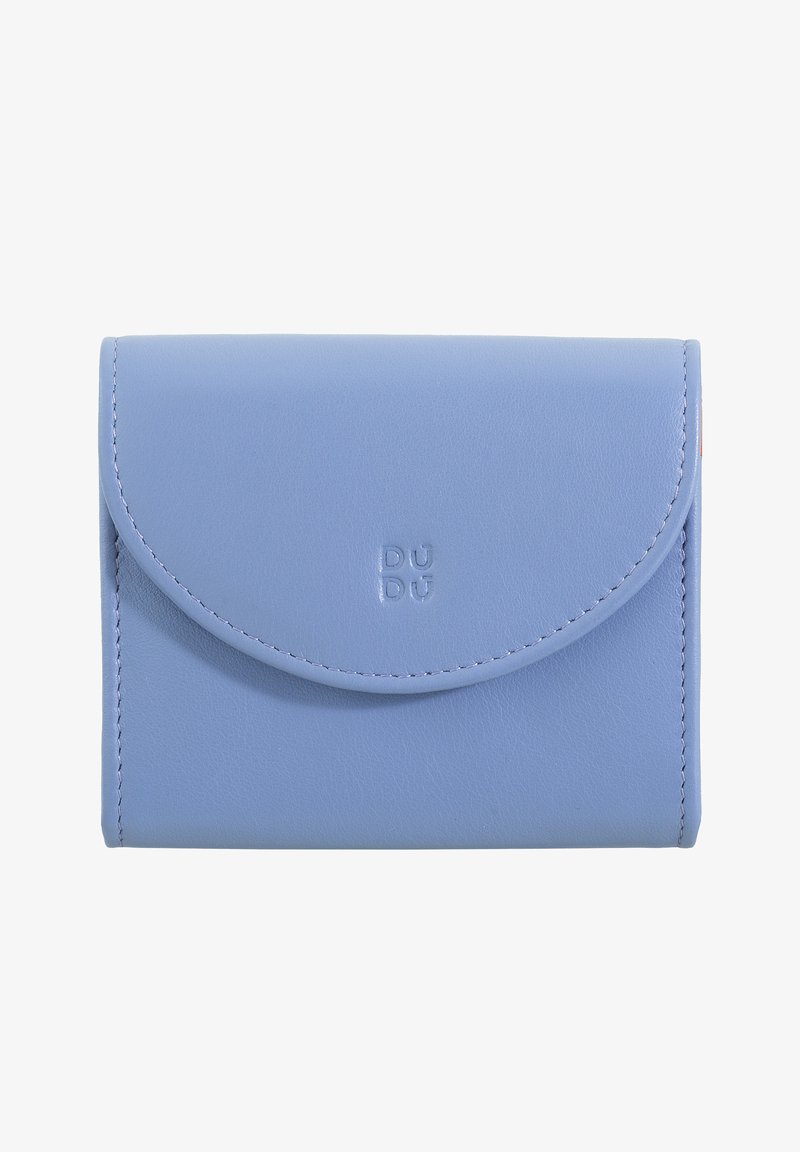 DUDU MINI IN VERA CON ZIP CHIUSURA A BOTTONE COMPATTO - Portefeuille - blu pastello