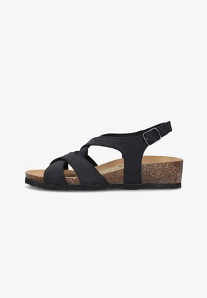 BioNatura, 12A2495 - Sandali con zeppa - black