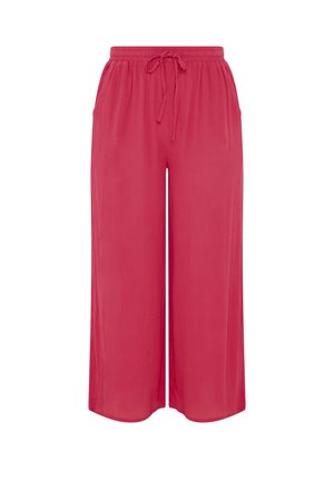 Yours Clothing, PLUS SIZE WIDE LEG TROUSERS. - Stoffhose - pink