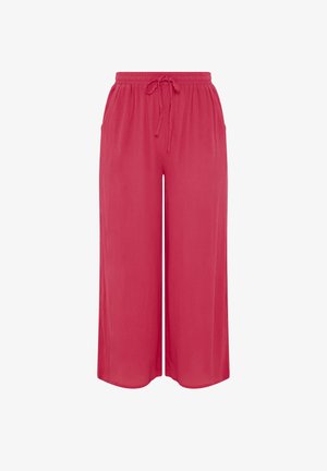 Yours Clothing, PLUS SIZE WIDE LEG TROUSERS. - Stoffhose - pink