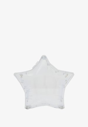 Átlátszó műanyagból készült, csillag alakú tárolóedény, sima élekkel és cipzáros záródással az egyik oldalon.