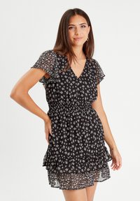 Cache Cache MIT RÜSCHEN - Robe de jour - noir