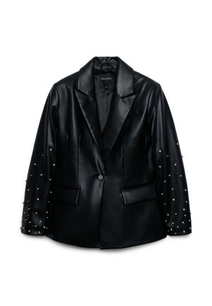 APPLICAZIONI - Kunstlederjacke - ultrablack