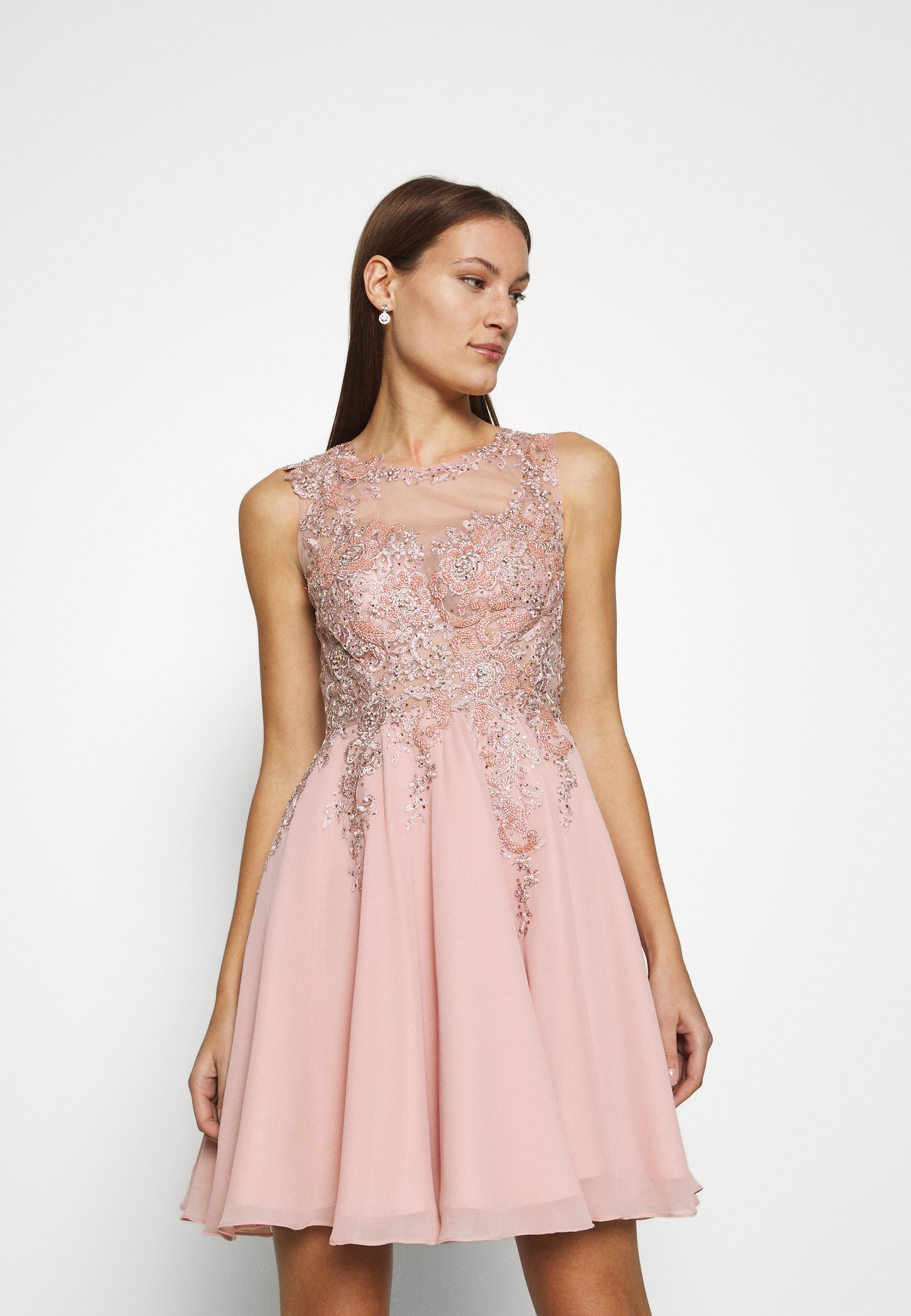 Swing Cocktailkleid Festliches Kleid Peach Apricot Zalando De 
