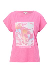 s.Oliver MIT STICKEREI - T-shirt imprimé - pink