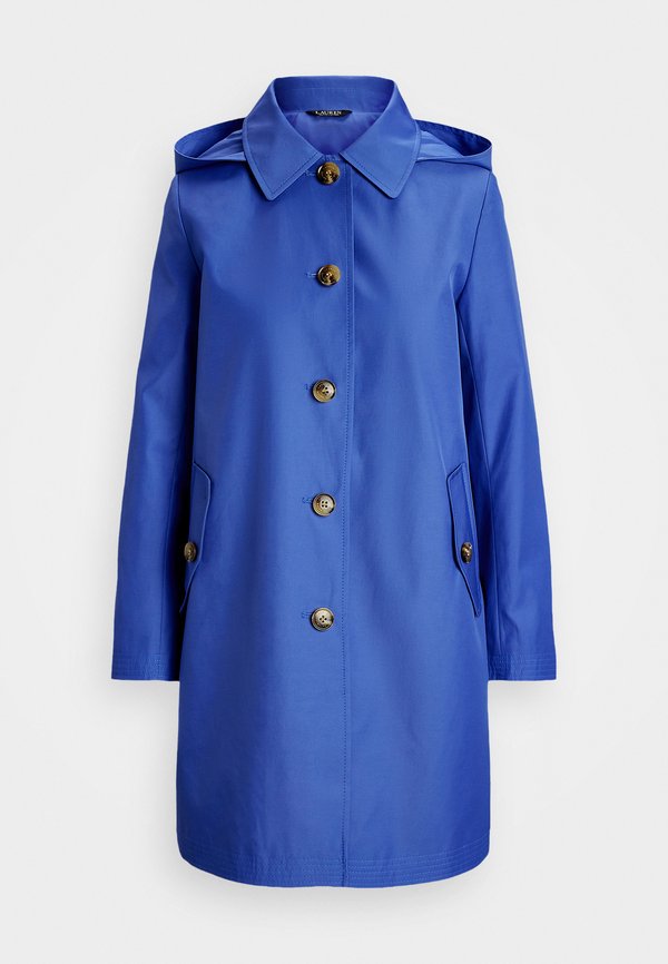 HOODED COTTON BLEND BALMACAAN COAT - Short coat - soft lazuli3